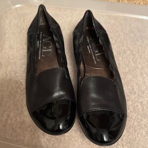 AGL Women's Black Leather Loafers